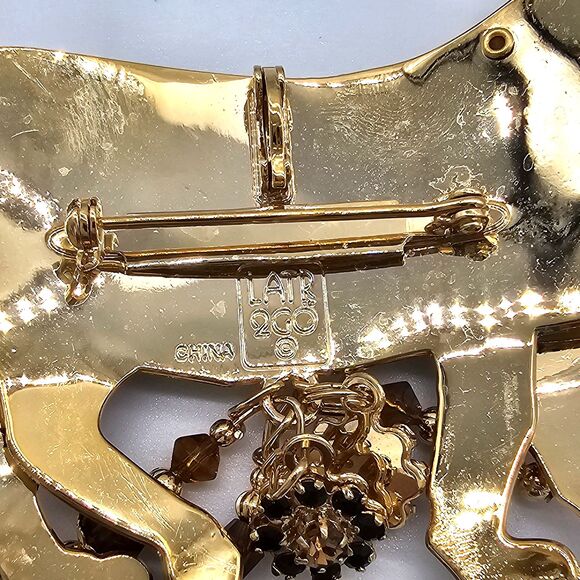 Lunch at the Ritz Leopard Brooch Vtg RARE LATR 2 Go Articulated Pendant Pin - Picture 10 of 11
